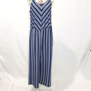 Blue & White Striped Jumpsuit.  Size 1X